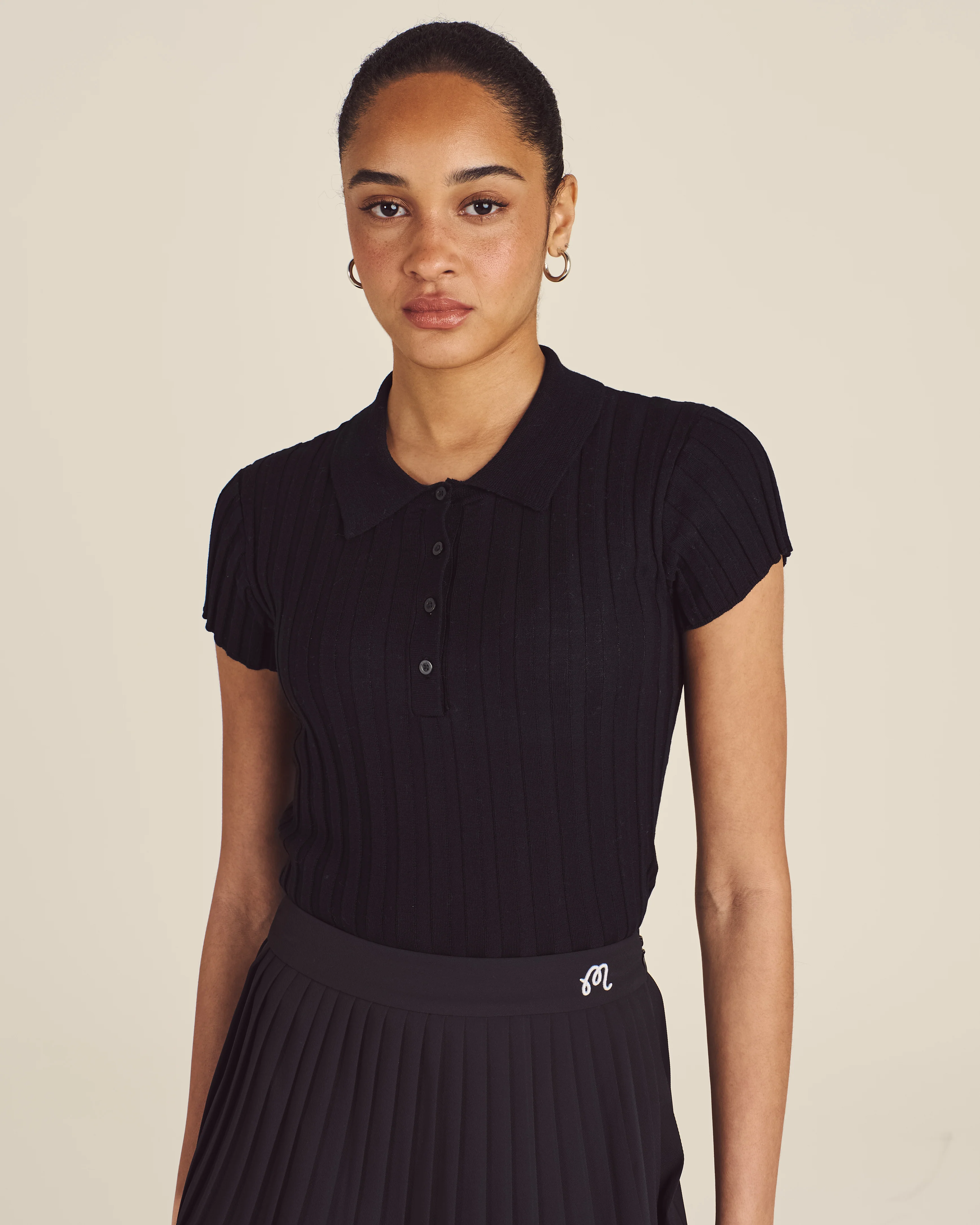 ELEA RIB KNIT POLO