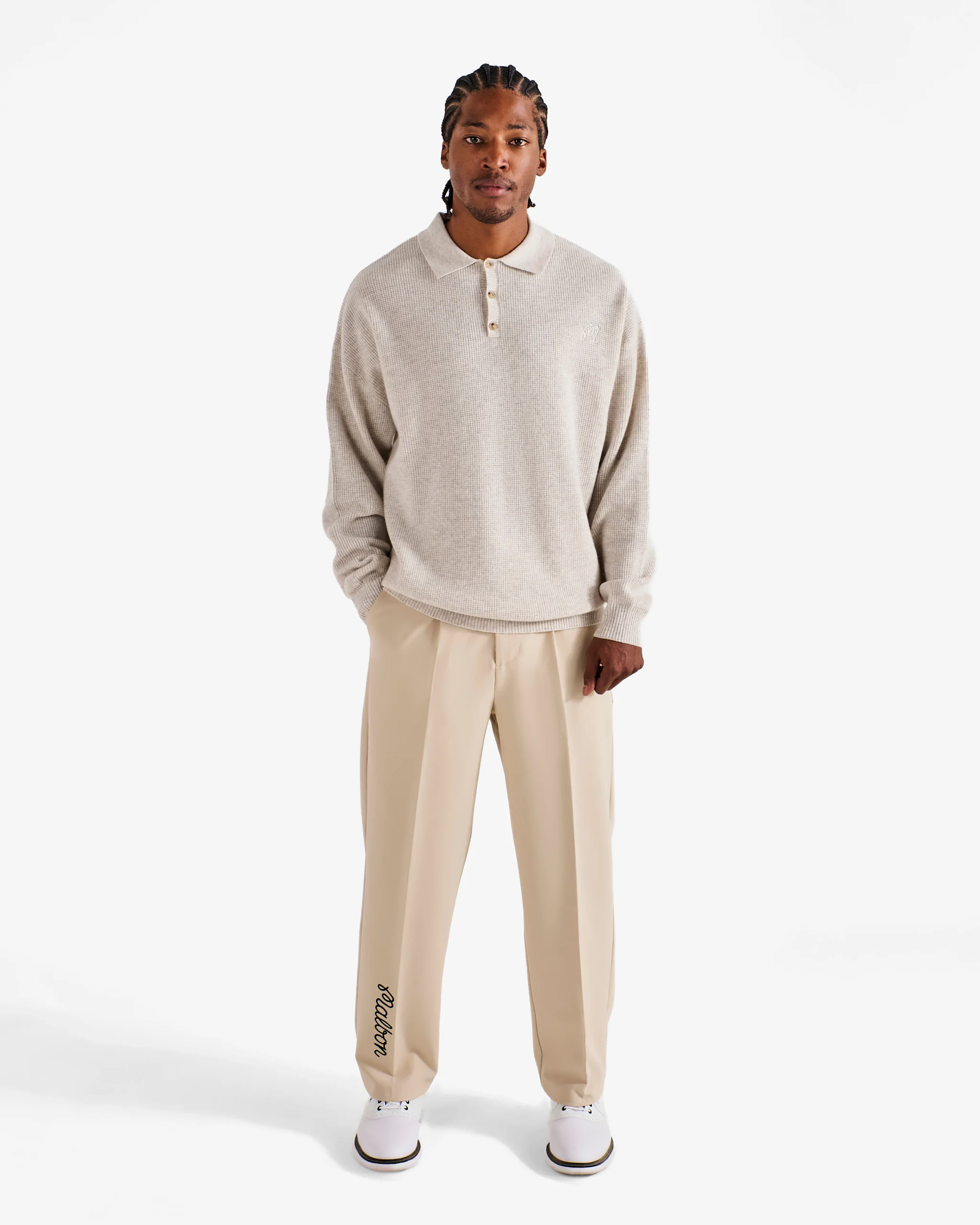 GAUGE WAFFLE KNIT POLO - Image 3