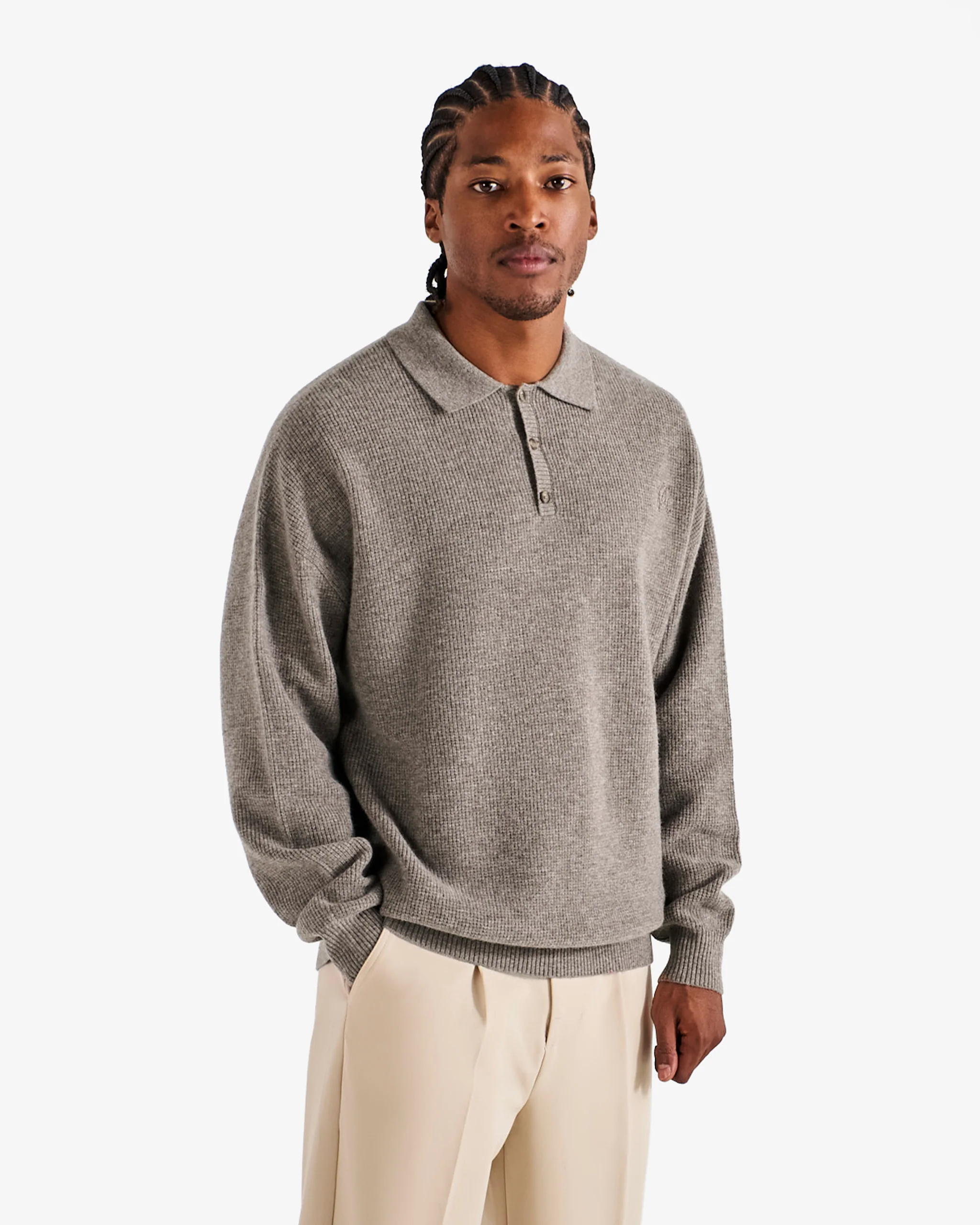 GAUGE WAFFLE KNIT POLO - Image 4