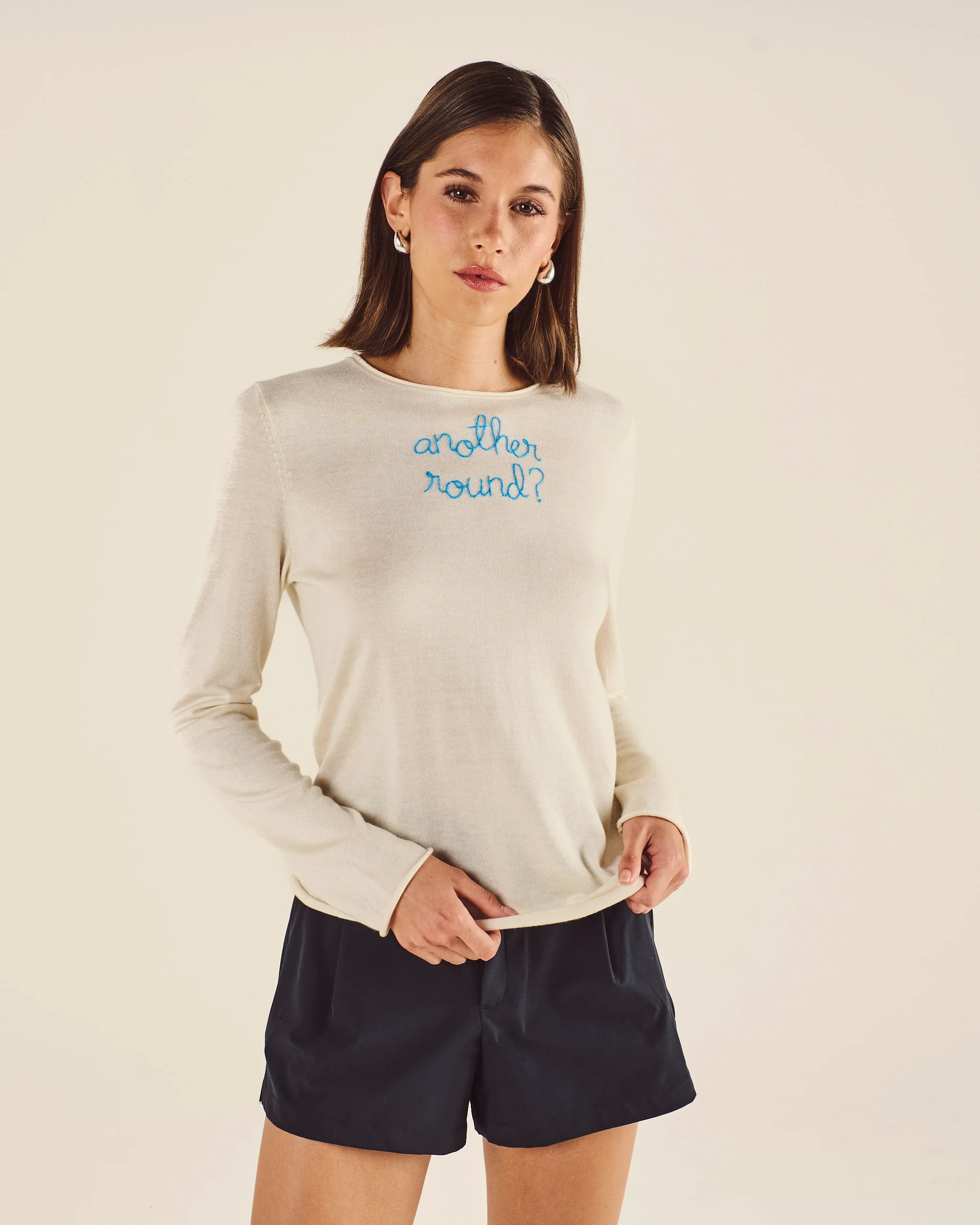 LINGUA FRANCA LONG SLEEVE CREWNECK SWEATER - Image 4