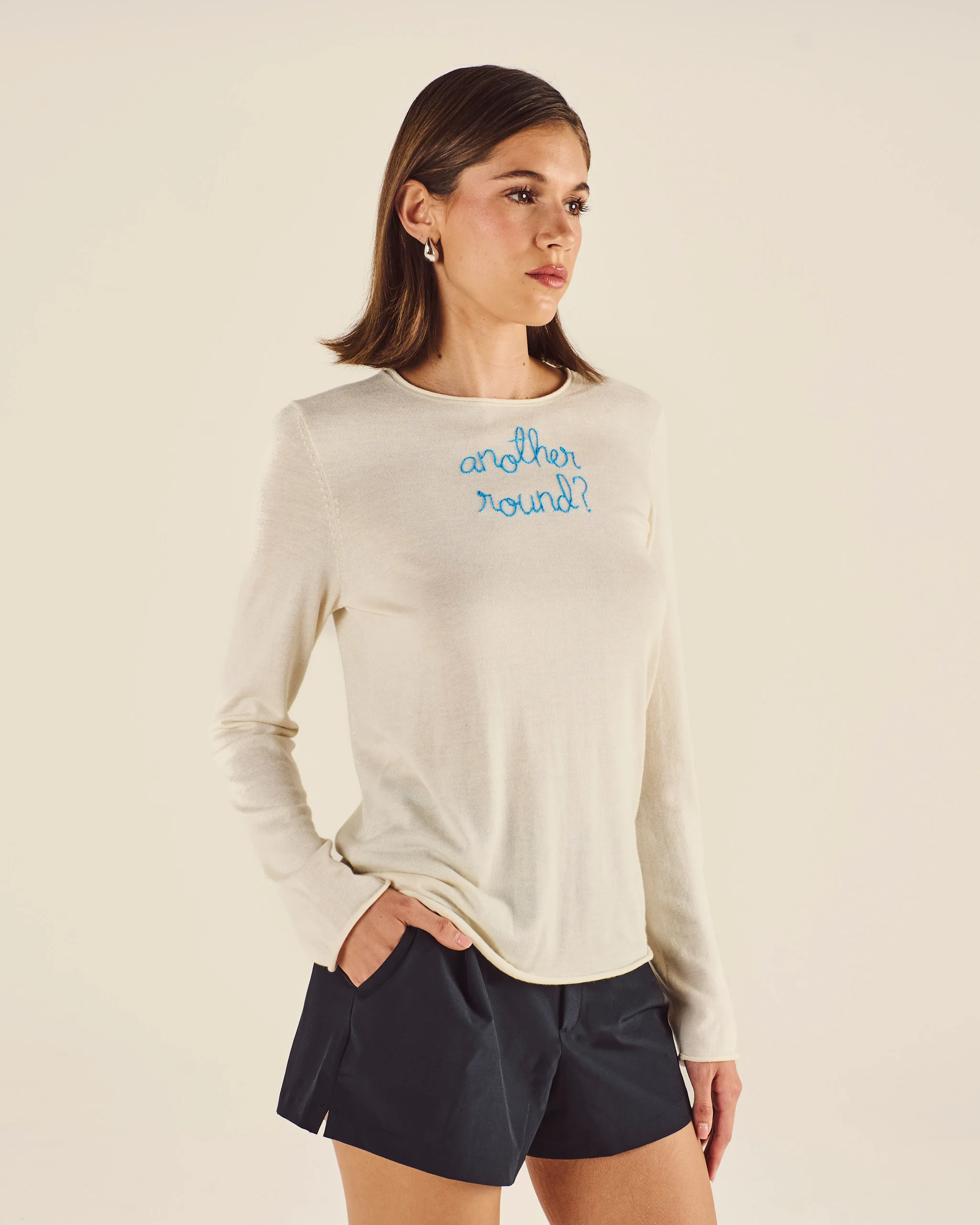 LINGUA FRANCA LONG SLEEVE CREWNECK SWEATER - Image 5