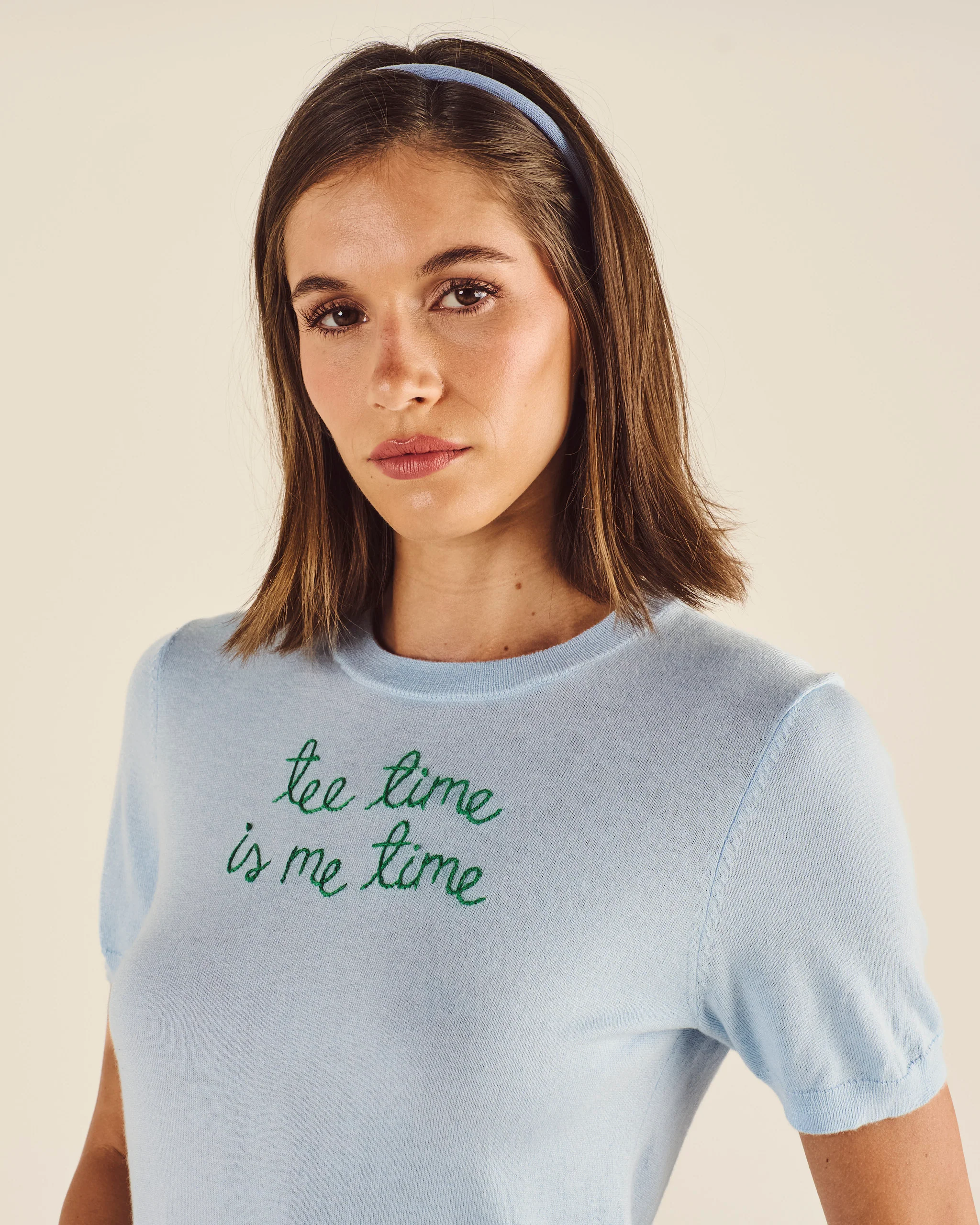 LINGUA FRANCA SHORT SLEEVE CREWNECK SWEATER - Image 3