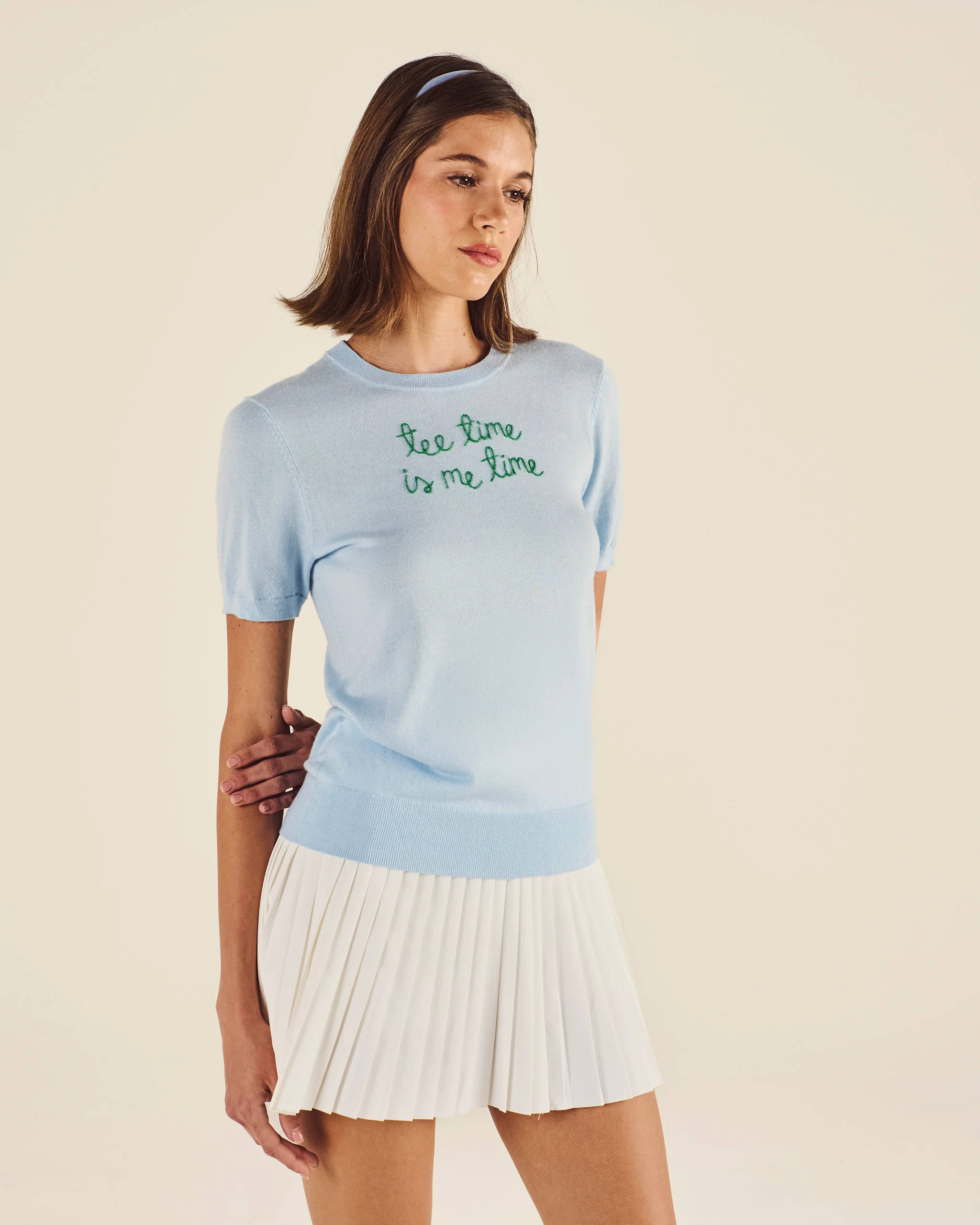 LINGUA FRANCA SHORT SLEEVE CREWNECK SWEATER - Image 4